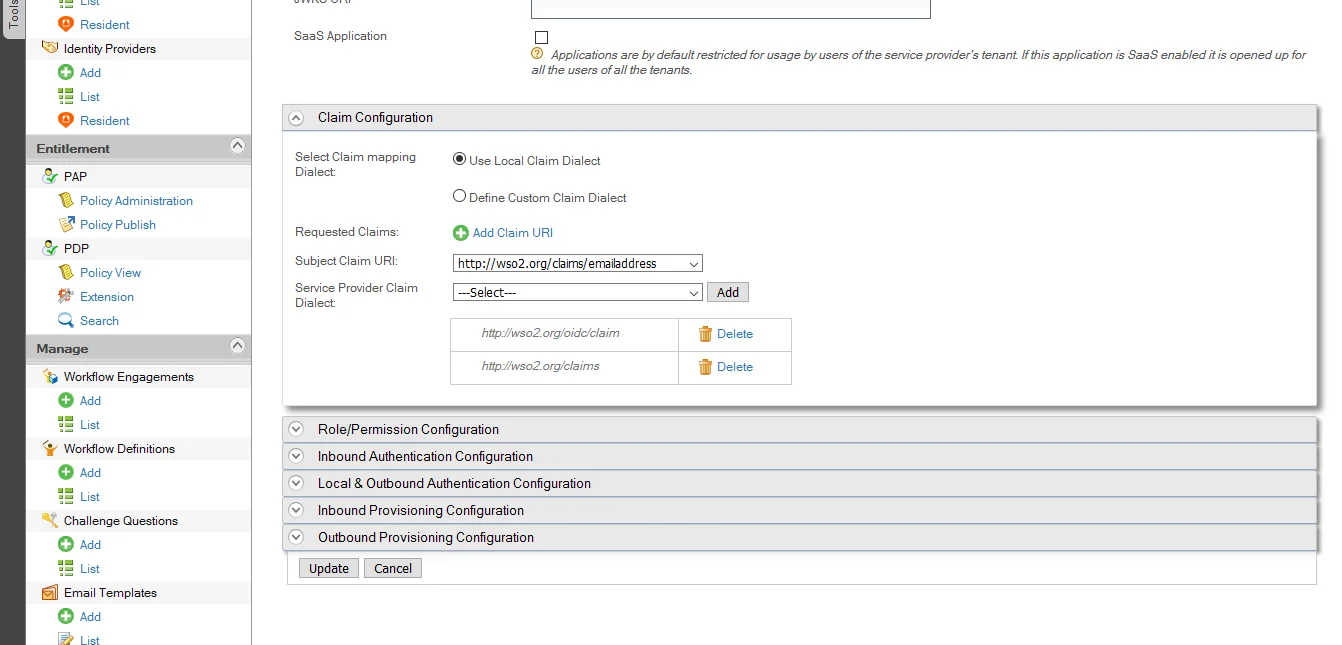 WSO2 Single Sign-On SSO into Joomla, Claim-url