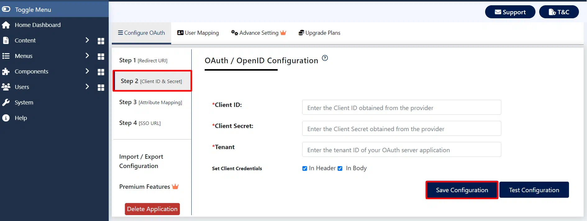 Upload IdP
        Metadata
